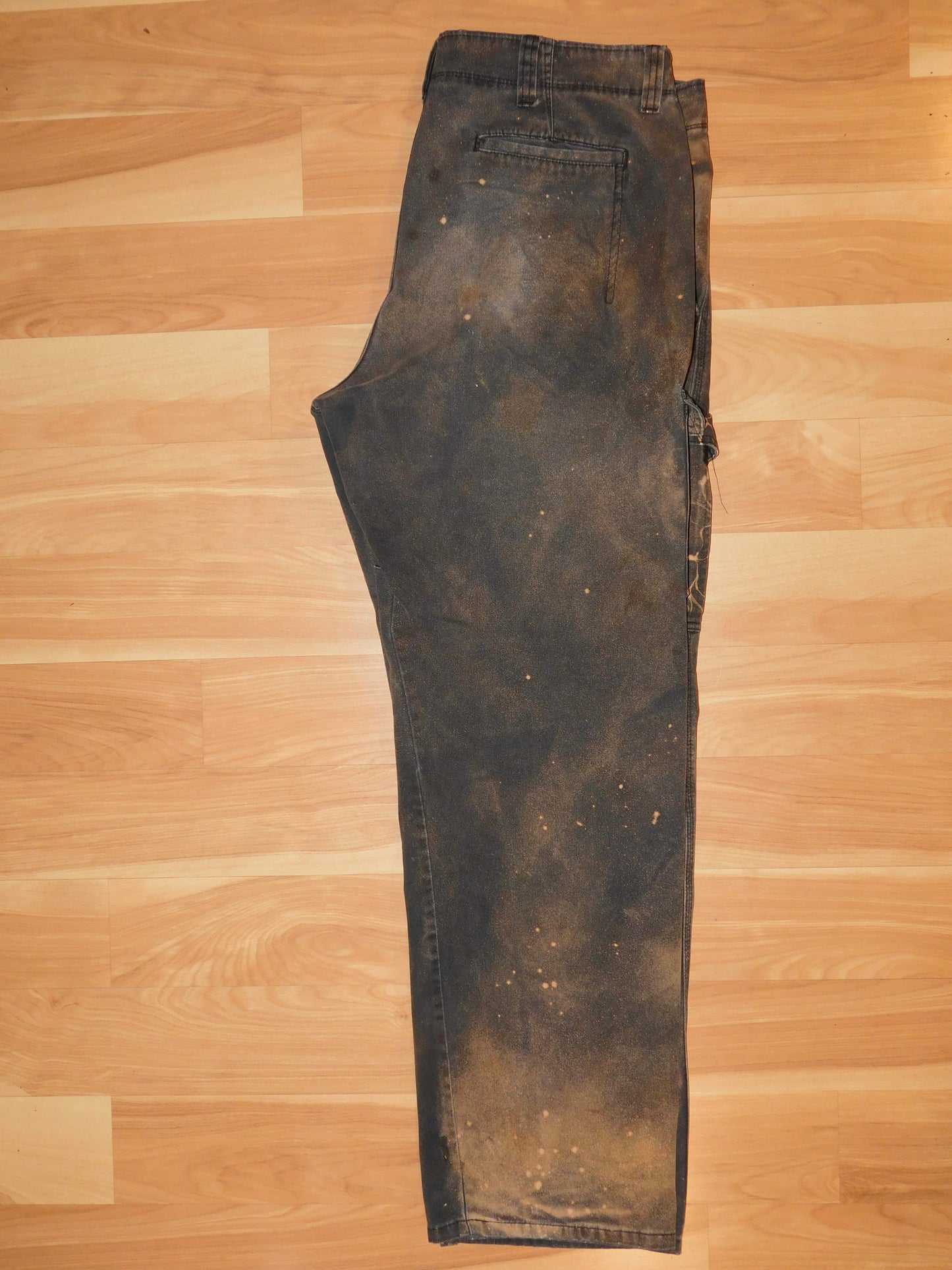 Acid Wash Bleach Cargo Pants